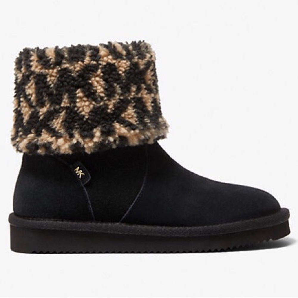 Michael Kors Julia suede leather and Sherpa bootie